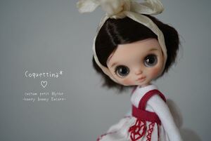 Coquettina* カスタムプチブライス .custom petit Blythe + honey bunny Encore +