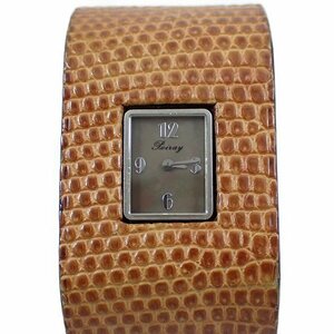 Poiraypoare leather blur Swatch quartz lady's wristwatch black shell face belt 2 ps attaching [... pawnshop ]