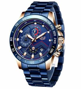 【新品・ニューモデル】LIGEトップブランド高級クロノグラフメンズ腕時計、レロジオmasculino防水クォーツ時計