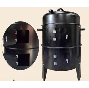 未使用 燻煙 スモーク スチーム バーベキュー グリル 温度計付き 組み立て 燻製器 BBQコンロ キャプテンスタッグ 屋外用
