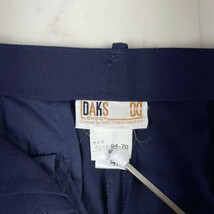 美品 DAKS ダックス ツータック テーパードパンツ 裏地なし ボトムス レディース 春夏 紺 ネイビー サイズM*CB464_画像6