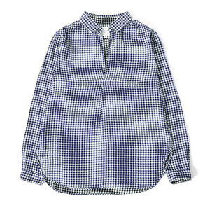  old clothes SLOW SIDE slow side blue check tunic pull over shirt 1 blue long sleeve shirt lady's 