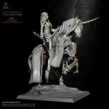 送料無料…85mm 1/32 ユニコーンに跨る女性戦士 ギリシャ神話 未塗装 レジン製 組み立て キット フィギュア プラモデル 人形 H172_画像4