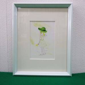 【現品処分品】いわさきちひろ 複製 インチ額 緑の風のなかで