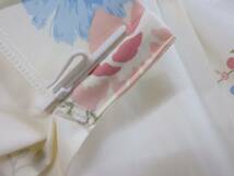 【在庫処分品】カーテン　100×178ｃｍ　２枚入　かわいい　フラワー柄　アイボリー＆ピンク色_画像5