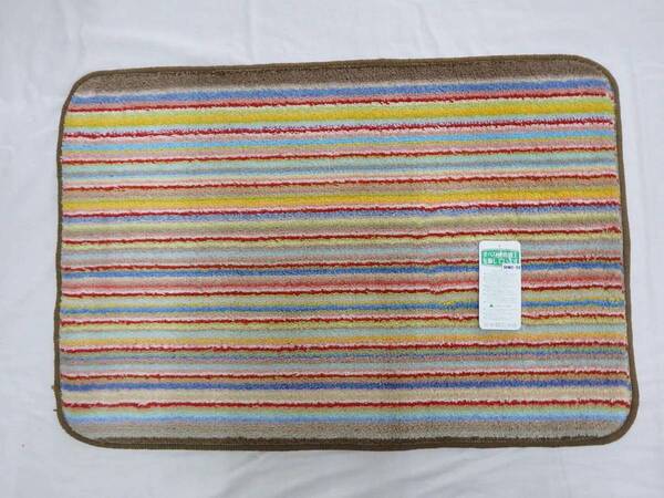 【在庫処分特価】バスマット 45×65cm MIXカラー ボーダーデザイン