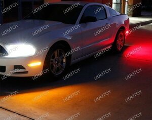 10-14Y フォード マスタング LED サイドマーカー 前後SET [クリアレンズ] 144SMD使用 純正交換 検) バンパー ライト リフレクター