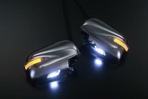 10系 アルファード 後期 LED ウィンカー ミラー Type LS [メッキ/ポジ橙光] フットランプ付き LEXUSルック