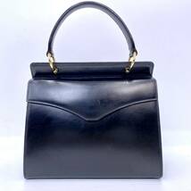 1円〜 CELINE セリーヌ 2WAY ハンドバッグ ショルダー付き カーフレザー 黒 ブラック ゴールド金具 ガンチーニ ヴィンテージ オールド 美品_画像3