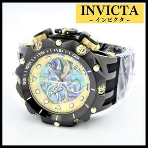 【新品・送料無料】インビクタ INVICTA 腕時計 ベノム VENOM 26590 クォーツ クロノグラフ カレンダー シェル文字盤 ブラックｘゴールド 