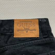 90's Guess ゲス ブラックデニム ハーフパンツ 32_画像3