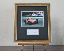 F1 Paul Frere　Ferrari 555 フェラーリ 555 ポール・フレール 直筆 サイン フォト 専用マットと額装済み_画像2