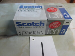 1bteo tape unopened VHS for Scotch 3M 3 pcs set repetition video recording taking .T-120 standard 2 hour 3 times mode 6 hour 