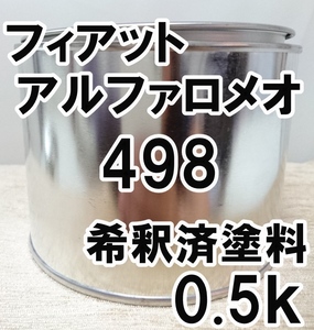 ◇ フィアット　アルファロメオ　498　塗料　希釈済　ブルーリドP　カラーナンバー　カラーコード