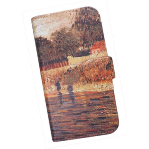 iPhoneSE(第2世代)/(第3世代)　スマホケース 手帳型 プリントケース ゴッホ セーヌ川の川岸 絵画 名画