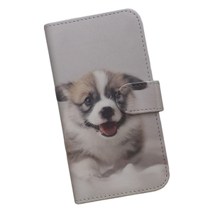 iPhoneSE(第2世代)/(第3世代)　スマホケース 手帳型 プリントケース 犬 動物 コーギー 子犬 かわいい