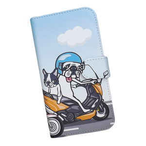 iPhone13 mini　スマホケース 手帳型 プリントケース けいすけ ツーリング バイク パグ フレンチブルドッグ