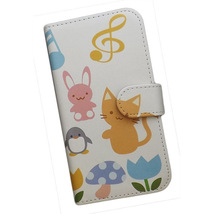 iPhone13 mini　スマホケース 手帳型 プリントケース 犬 猫 クマ ウサギ ペンギン ヒヨコ 音符 花 チューリップ キノコ かわいい_画像1