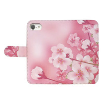 Xperia 10 IV SO-52C/SOG07/A202SO　スマホケース 手帳型 プリントケース 桜 花柄 ピンク_画像2