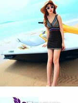 人気ワンピースレディース 水着 みずぎ 水着レディース レディース水着 体型カバー セクシー 大きいサイズ ブラック4XL_画像4