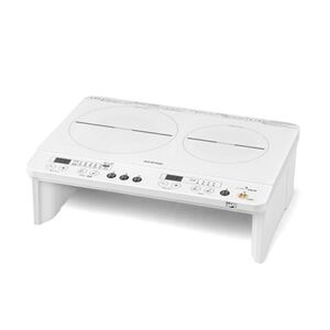 アイリスオーヤマ IHクッキングヒーター ホワイト 脚付 1400W 音声ガイダンス付 IHK-W12SV-W