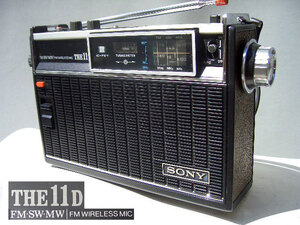 †1970S SONY ICF-1100 THE 11 Space Age MidCentury Modern 3バンド FM SW AM 10石 感度ビンビン♪ トランジスタラジオ スペースエイジ♂ 