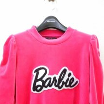 バービー Barbie キッズ 130cm 長袖 秋冬向き ベロア 生地 トップス ピンク トップス_画像2