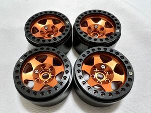 送料無料 4本セット高精度ビードロック 1.9インチ アルミホイール RC 1/10クローラー TRX4 SCX10 RC4WD CC02 アキシャル トラクサス タミヤ