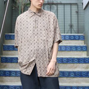 USA VINTAGE MUNSINGWEAR CLASSICS HALF SLEEVE PATTERNED ALL OVER RAYON SHIRT/アメリカ古着半袖総柄レーヨンシャツ