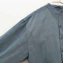 USA VINTAGE BRUNO CHECK PATTERNED BAND COLLAR DESIGN SHIRT/アメリカ古着チェック柄バンドカラーデザインシャツ_画像8