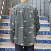 USA VINTAGE WOOL RICH DUCK PATTERNED LONG SLEEVE SHIRT/アメリカ古着ウールリッチ鴨柄長袖シャツ_画像3