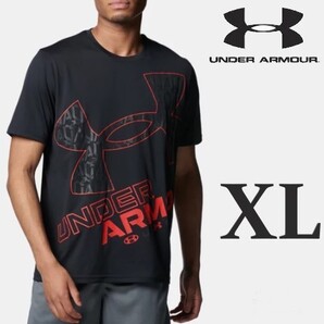 新品 黒赤 XL アンダーアーマーメンズ 半袖Tシャツ スポーツ Tシャツ