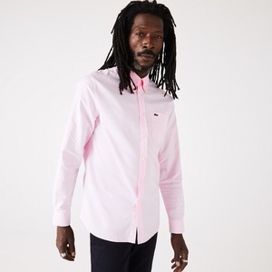 ラコステ オックスフォードボタンダウンシャツ カジュアルシャツ 通勤 通学 メンズ MENS OXFORD BUTTON DOWN SHIRT CH8436L-HBP PINK M