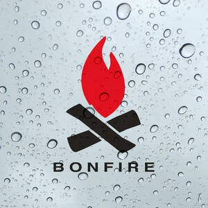 送料無料◆BONFIRE ボンファイア 焚火カッティングステッカー◆ブラックレッド｜15×11.1cm｜超防水 屋外使用可【C001】