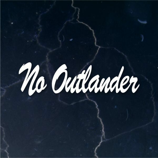 送料無料◆No Outlander（, No Life.） カッティングステッカー◆ホワイト｜15cm｜超防水 UVカット 屋外使用可【C122】