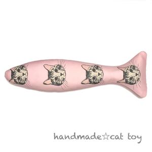 猫おもちゃ cat☆kicker 魚 30cm とらねこ柄 ピンク