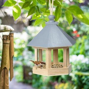 F0210:木製の鳥のエサ台　餌箱　庭に鳥を呼び込むアイテム　バードウォッチング　ガーデニング向け
