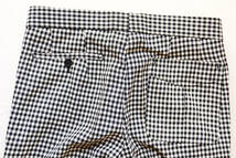 rmp1537 昭和レトロ 当時物メンズ スラックス ギンガムチェック 黒×白 ｗ79 Mサイズ レーヨン・ポリ 現品限り 日本製 60年代70年代　_画像5