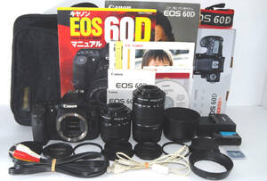 ◆初心者入門＆付属品多数◆ Canon キャノン EOS 60D 手ブレ補正＆純正＆超望遠Ｗズームレンズセット