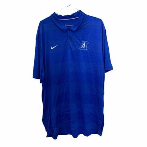 NIKE ポロシャツ 2XL ナイキ ビッグサイズ ドライフィット スウォッシュ ブルー 古着卸 アメリカ仕入 t2206-3696