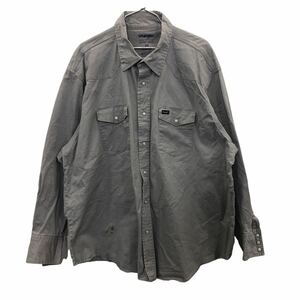 Wrangler ワークシャツ 3XL ラングラー ビックサイズ グレー ホワイト 古着卸 アメリカ仕入 t2208-3214