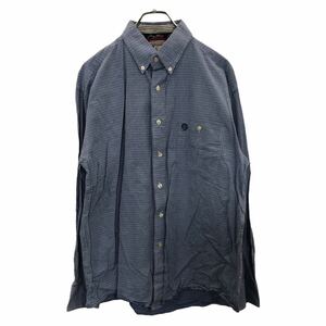 Wrangler チェックシャツ Lサイズ ラングラー ブルー 長袖シャツ ボタンダウンシャツ 古着卸 アメリカ仕入 t2208-3543