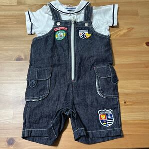 ミキハウス オーバーオール+セーラートップスのセット90