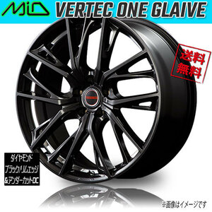 ホイール新品 1本のみ マルカ M.I.D VERTEC ONE GLAIVE Dブラック/RIMエッジ&UCDC 17インチ 5H114.3 7J+40 φ73 業販4本購入で送料無料