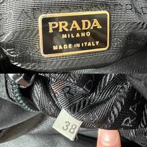 1円 PRADA プラダ トートバッグ ハンド ロゴ A4収納 カーフレザー 本革 三角ロゴ プレート 黒 レディース メンズ ビジネス 通勤 肩掛け_画像10