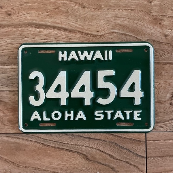 【レア】ハワイ バイク オートバイ ナンバー プレート ライセンス プレート ヴィンテージ 1961-1968 モーペッド HAWAII USDM HDM 142