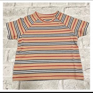 ベージュボーダーTシャツ 80