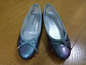[ used ] bus room BATHROOM ballet rain shoes 22.5cm ballet shoes S size pe tongue ko pumps light blue series work 