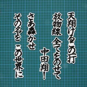 送料無料 中田 翔 応援歌 黒/白 刺繍 ワッペン 読売 ジャイアンツ 巨人 応援