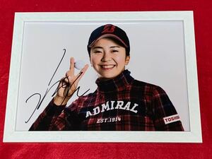 LPGA 堀琴音 直筆サイン入りA4生写真 額装品③